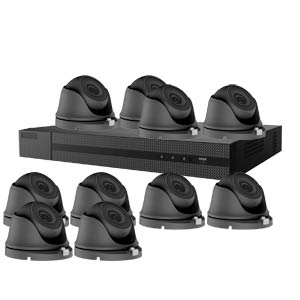 1080P Full HD HiLook by Hikvision 16Ch Kit with 10x 20m IR Mini Dome Cameras in Grey