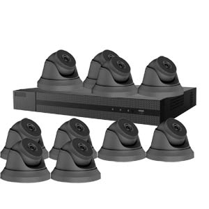1080P Full HD HiWatch by Hikvision 16Ch Kit with 10x 40m IR Dome Cameras in Grey