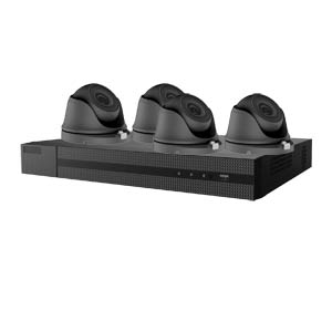 1080P Full HD HiLook by Hikvision 4Ch Kit with 4x 20m IR Mini Dome Cameras in Grey