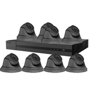 4MP HiLook by Hikvision 8Ch Kit with 8x 40m IR Dome Cameras in Grey