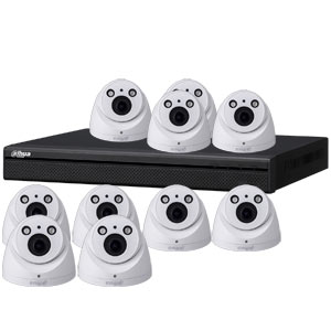 Dahua 4MP 120dB WDR 16Ch IP CCTV System with 10 Motorised Zoom Dome Cameras