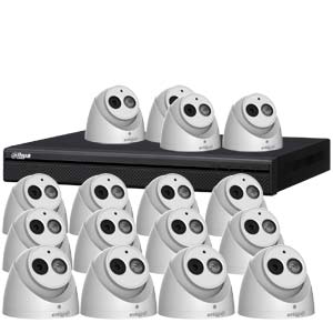 Dahua 6MP 120dB WDR 16Ch IP CCTV System with 16 Turret Cameras with Audio