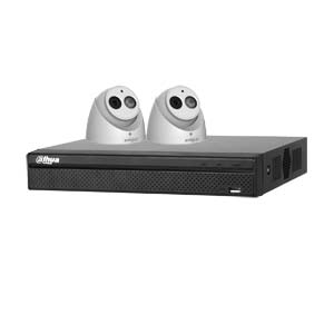 Dahua 6MP 120dB WDR 4Ch IP CCTV System with 2 Turret Cameras with Audio