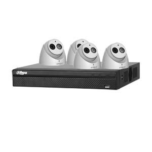 Dahua 6MP 120dB WDR 4Ch IP CCTV System with 4 Turret Cameras with Audio