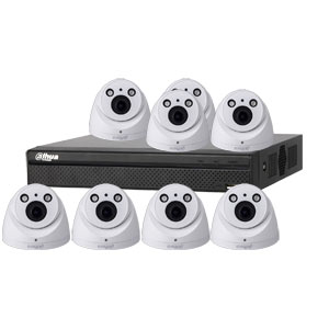 Dahua 4MP 120dB WDR 8Ch IP CCTV System with 8 Motorised Zoom Dome Cameras