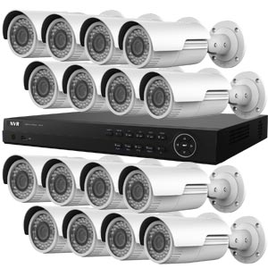 4.0MP WDR HiWatch by Hikvision 16Ch IP CCTV System with 16 Motorised Zoom Bullet Cameras