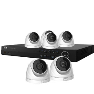 4MP WDR HiWatch by Hikvision 8Ch IP CCTV System with 6 Motorised Zoom Turret Cameras