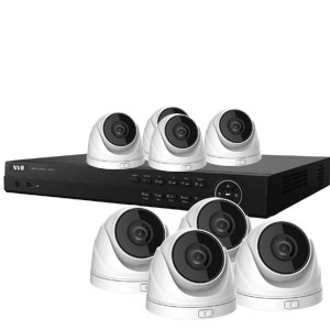 4.0MP WDR HiWatch by Hikvision 8Ch IP CCTV System with 8 Motorised Zoom Turret Cameras