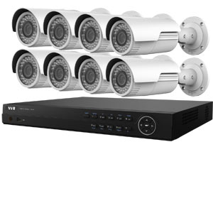 4.0MP WDR HiWatch by Hikvision 8Ch IP CCTV System with 8 Motorised Zoom Bullet Cameras