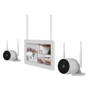 1080P HD Digital Wireless 2 Camera CCTV System with 7" Touchscreen Monitor DVR