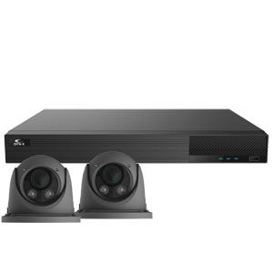 OYN-X 5MP-G Motorised Zoom Eyeball Dome 2 Camera IP CCTV Kit (Grey)