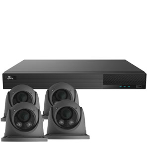 OYN-X 5MP-G Motorised Zoom Eyeball Dome 4 Camera IP CCTV Kit (Grey)