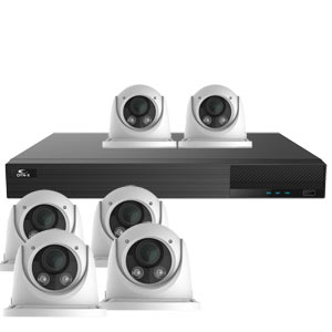 OYN-X 5MP Motorised Zoom Eyeball Dome 6 Camera IP CCTV Kit