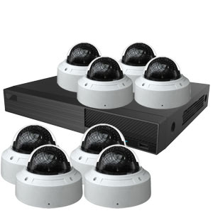 OYN-X 5MP Motorised Zoom IK10 Vandal Dome 8 Camera IP CCTV Kit
