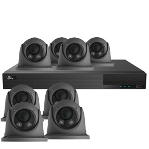 OYN-X 5MP-G Motorised Zoom Eyeball Dome 8 Camera IP CCTV Kit (Grey)