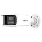 Hikvision DS-2CD2T87G2P-LSU-SL 8MP 4K 180 Degree Panoramic ColorVu Dual Lens Fixed Bullet White Network Camera with Built in Mic & Speaker