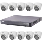 Hikvision 16Ch HD-TVI CCTV Kit with 10x 5MP 3K Smart Hybrid Turret Camera with AoC (2.8mm Lens)
