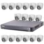 Hikvision 16Ch HD-TVI CCTV Kit with 16x 5MP 3K Smart Hybrid Turret Camera with AoC (2.8mm Lens)