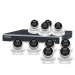 Hikvision 16Ch NVR IP CCTV Kit with 10x HiLook 5MP ColorVu (White Light) PoE Turret Camera with Built in Mic (2.8mm Lens)