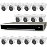 Hikvision 16Ch NVR IP CCTV Kit with 16x HiLook 5MP IP Turret Camera with 30m Night Vision, built in Mic & PoE (2.8mm Lens)