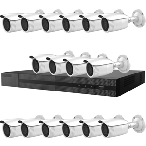 HiLook by Hikvision 16Ch IP CCTV Kit with 16x 120dB WDR 5MP H.265 Motorised Zoom IP Bullet Camera