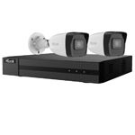 HiLook by Hikvision 4Ch IP-CCTV Kit with 2x 8 MP 4K UHD White Bullet Camera with 30m IR, Built in Mic & PoE (2.8mm Lens)