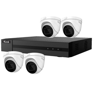 HiLook by Hikvision 4Ch IP CCTV Kit with 4x 120dB WDR 5MP H.265 Motorised Zoom IP Turret Camera