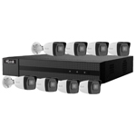 HiLook by Hikvision 8Ch IP-CCTV Kit with 8x 8 MP 4K UHD White Bullet Camera with 30m IR, Built in Mic & PoE (2.8mm Lens)