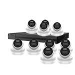 HiLook by Hikvision 16Ch IP-CCTV Kit with 10x 5MP ColorVu Lite Full HD White Light Turret Camera with PoE (4mm Lens)