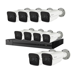 HiLook by Hikvision 16Ch IP-CCTV Kit with 10x 8MP 4K UHD IR Motorised Zoom Bullet Camera with PoE & 30m IR (2.8mm to 12mm)
