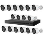 HiLook by Hikvision 16Ch IP-CCTV Kit with 16x 5MP ColorVu Lite Full HD White Light Bullet Camera with PoE and Built in Mic