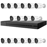 HiLook by Hikvision 16Ch IP CCTV Kit with 16x 8MP 4K ColorVu White Light PoE White Bullet Camera with Built in Mic (2.8mm Lens)