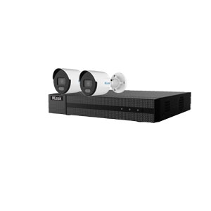 HiLook by Hikvision 4Ch IP-CCTV Kit with 2x 5MP ColorVu Lite Full HD White Light Bullet Camera with PoE and Built in Mic