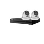 HiLook by Hikvision 4Ch IP-CCTV Kit with 2x 8MP ColorVu Lite Full HD White Light Turret Camera with PoE & built in Mic