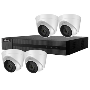 HiLook by Hikvision 4Ch IP CCTV Kit with 4x 8MP 4K UHD H.265 WDR IP Turret Camera with 30m Night Vision & PoE