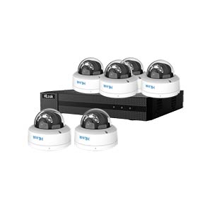 HiLook by Hikvision ColorVu 3.0 8Ch IP CCTV Kit with 6x 4MP Smart Hybrid Full HD Dome Cameras with PoE (2.8mm Lens)