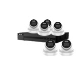 HiLook by Hikvision 8Ch IP-CCTV Kit with 6x 5MP ColorVu Lite Full HD White Light Turret Camera with PoE (4mm Lens)
