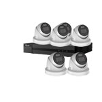 HiLook by Hikvision 8Ch IP-CCTV Kit with 6x 8MP ColorVu Lite Full HD White Light Turret Camera with PoE & built in Mic