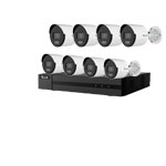 HiLook by Hikvision 8Ch IP-CCTV Kit with 8x 5MP ColorVu Lite Full HD White Light Bullet Camera with PoE and Built in Mic