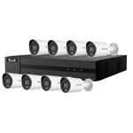 HiLook by Hikvision 8Ch IP CCTV Kit with 8x 8MP 4K ColorVu White Light PoE White Bullet Camera with Built in Mic (2.8mm Lens)