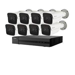 HiLook by Hikvision 8Ch IP-CCTV Kit with 8x 8MP 4K UHD IR Motorised Zoom Bullet Camera with PoE & 30m IR (2.8mm to 12mm)