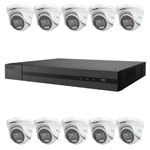 2MP HiLook by Hikvision 16Ch HD-TVI Kit with 10x ColorVu Lite 1080P White Light Mini Dome Turret Camera (2.8mm lens)