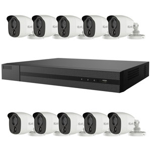 2MP HiLook 16ch HD CCTV Kit with 10x Bullet Camera with 20M IR, PIR Sensor and White Light Alarm