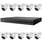 HiLook by Hikvision 16Ch HD-TVI Kit with 10x 5MP EXIR White Turret Camera with 40m IR Nightvision