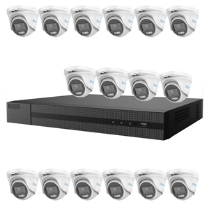 2MP HiLook by Hikvision 16Ch HD-TVI Kit with 16x ColorVu Lite 1080P White Light Mini Dome Turret Camera (2.8mm lens)
