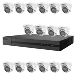 2MP HiLook by Hikvision 16Ch HD-TVI Kit with 16x ColorVu Lite 1080P White Light Mini Dome Turret Camera (2.8mm lens)