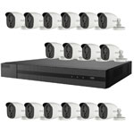 2MP HiLook 16ch HD CCTV Kit with 16x Bullet Camera with 20M IR, PIR Sensor and White Light Alarm
