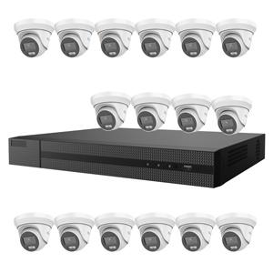 2MP HiLook by Hikvision 16Ch HD-TVI Kit with 16x ColorVu Lite 1080P 40m White Light Turret Camera (2.8mm lens)