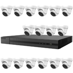 HiLook by Hikvision 16Ch HD-TVI Kit with 16x 5MP EXIR White Turret Camera with 40m IR Nightvision