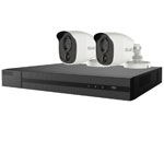 2MP HiLook 4ch HD CCTV Kit with 2x Bullet Camera with 20M IR, PIR Sensor and White Light Alarm